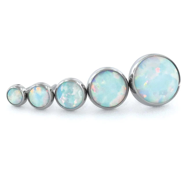 Neometal titanium 4mm threadless cabochon opal